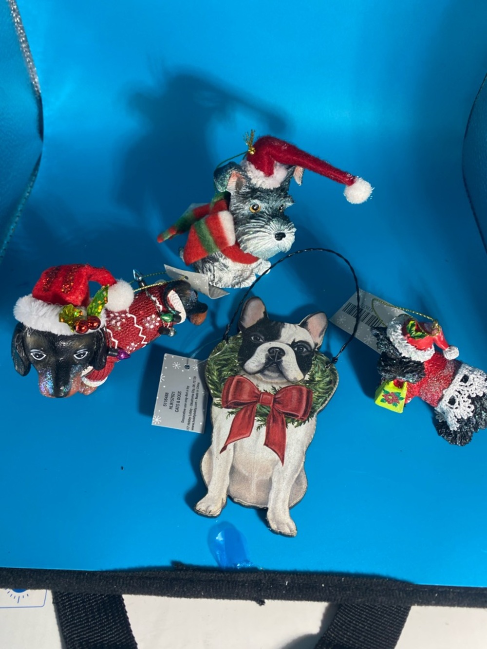Lot of 4 Dog Christmas Ornaments NWT